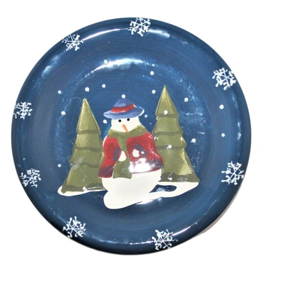 Make The Season Bright 4 Snowman 8" Dessert Plates - Picture 2 of 7